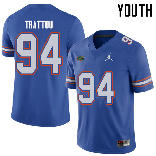 Jordan Brand Youth #94 Justin Trattou Florida Gators College Football Jerseys Sale-Royal